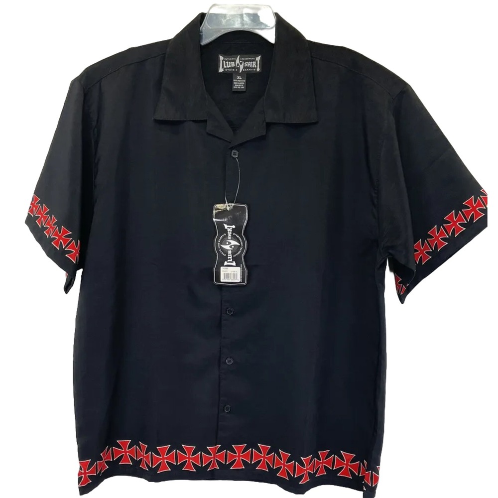 Steve & Barry's Mens Sz XL Black Button Up Retro Club Shirt (K8) NWTs